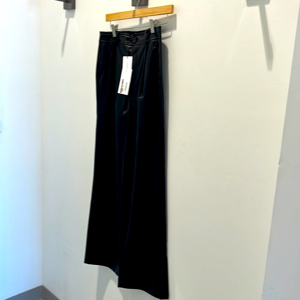 Faux Leather Trouser in Black